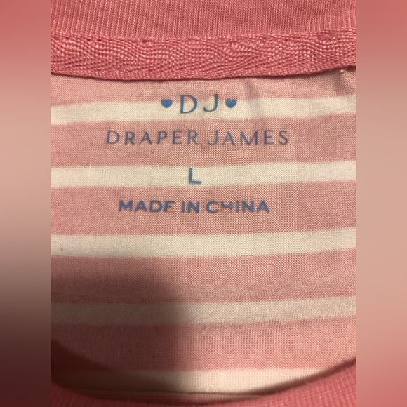 Draper James pink & white stripe PJ top, L - Picture 3 of 9